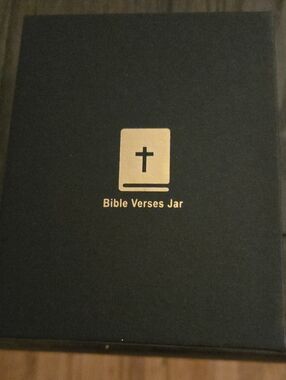 Christian GIFT Bible Verses Jar Box with Gold Icon, NWOT.